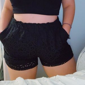 Size 8 lace black shorts never worn